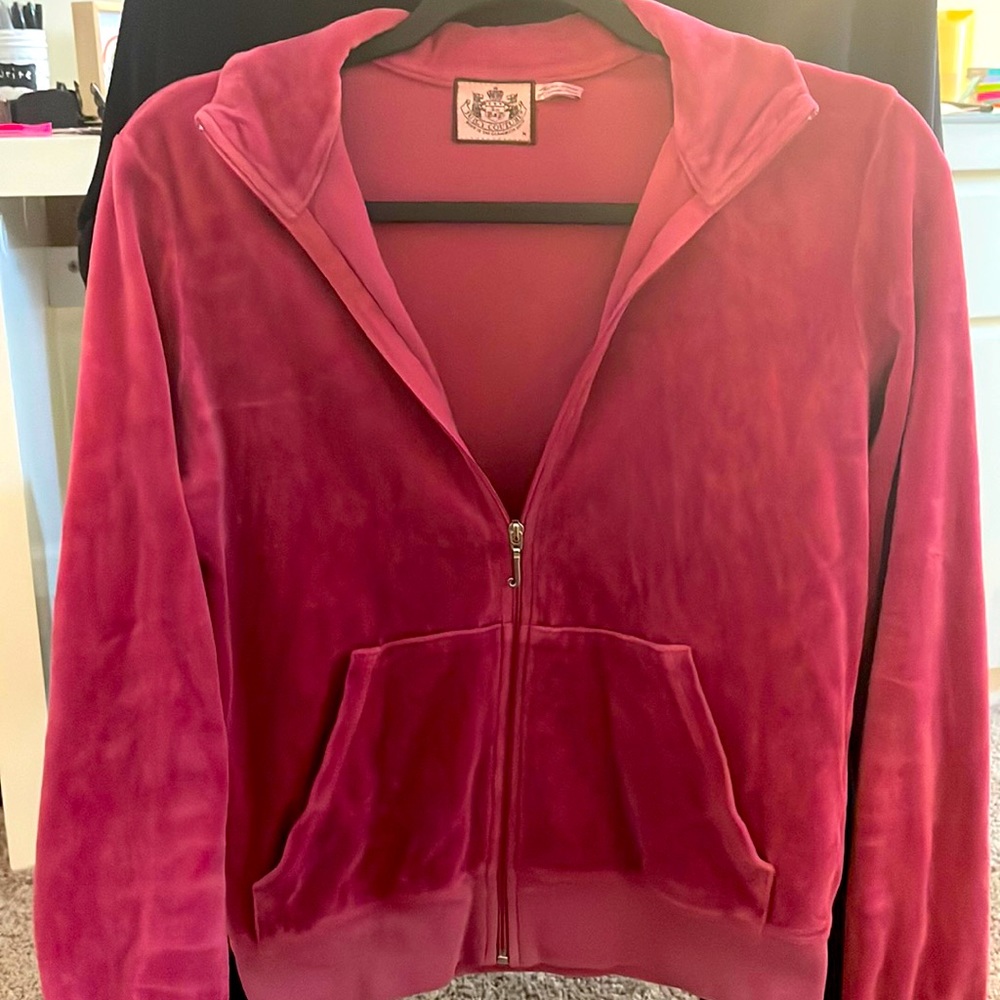 Velour Juicy track jacket - beautiful raspberry/magenta color!